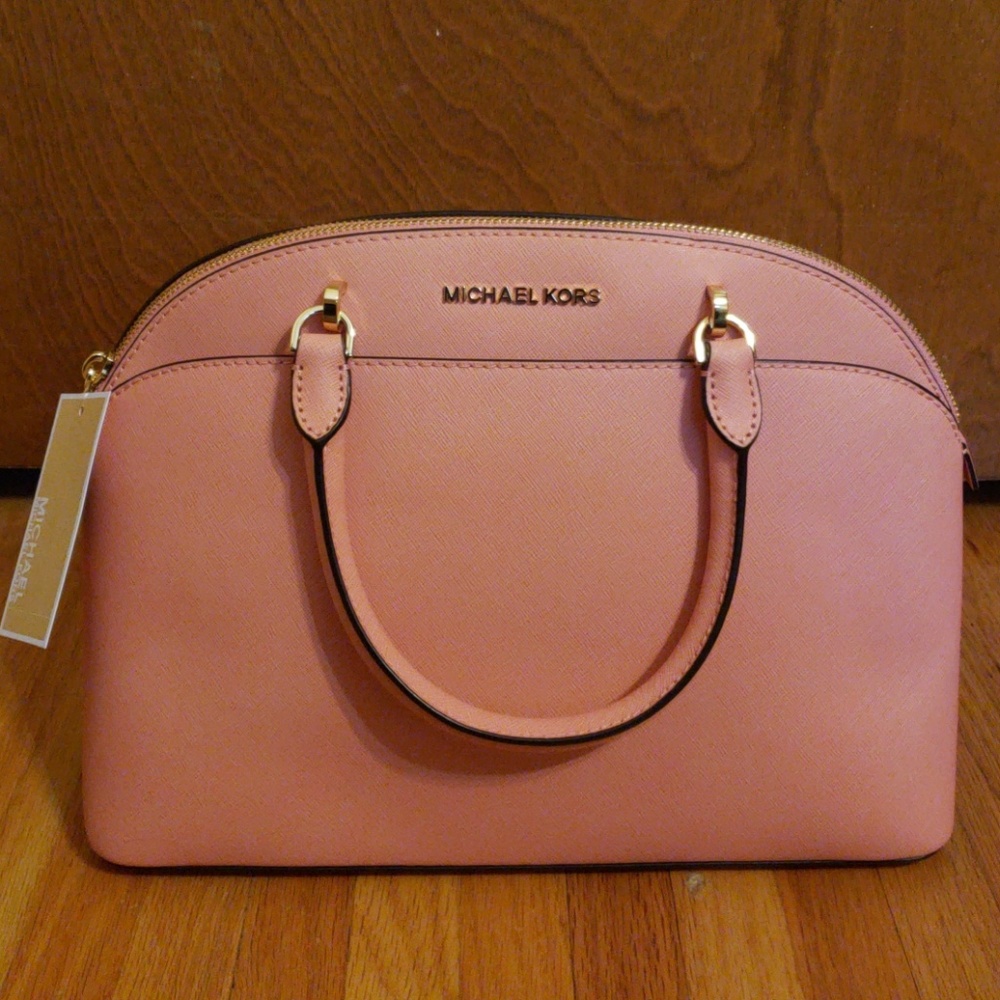 MICHAEL MICHAEL KORS Emmy LG Dome Satchel Leather